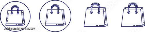 Shopping bag icons for retail and online stores flat design vector illustration collection