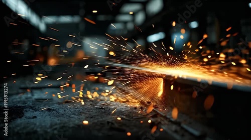 Wallpaper Mural Grinding Metal Surface with Angle Grinder and Fire Sparks Video. Torontodigital.ca