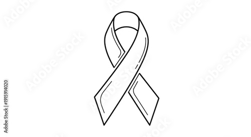 Awareness Ribbon Outline, Symbol of Support and Hope