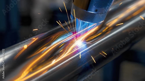 Wallpaper Mural Macro Detail of Freshly Welded Metal Joint with Heat Tint Video. Torontodigital.ca