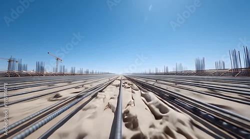 Wallpaper Mural Abstract Perspective of Symmetrical Steel Rebar Construction Grid Video. Torontodigital.ca