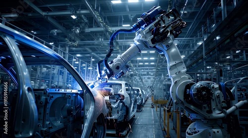 Wallpaper Mural Automated Robotic Arm Welding Metal Part with Blue Electric Arc Video. Torontodigital.ca