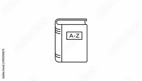 Alphabet Book A-Z Icon, Dictionary, Encyclopedia, Learning, Knowledge, Education, Information, Reference