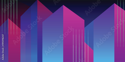 Abstract geometric shapes with vibrant gradient colors and dynamic lines.