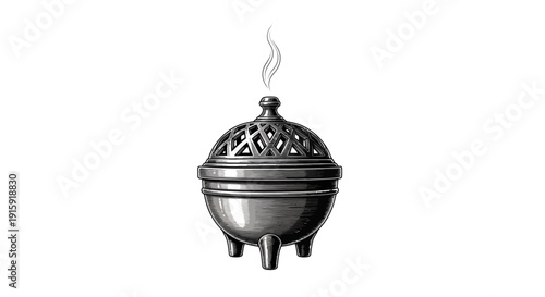 Vintage Incense Burner with Smoke