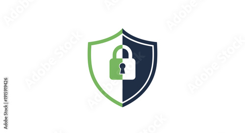 Digital Security Shield with Lock Icon