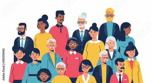 Diverse Group of People Standing Together, Representing Community and Unity