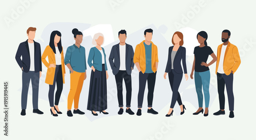 Diverse Group of People Standing Together, Representing Diversity and Teamwork