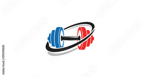 Fitness Dumbbell Logo Icon