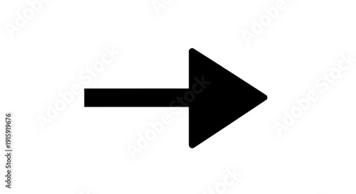 Black Arrow Symbol Pointing Right on White Background