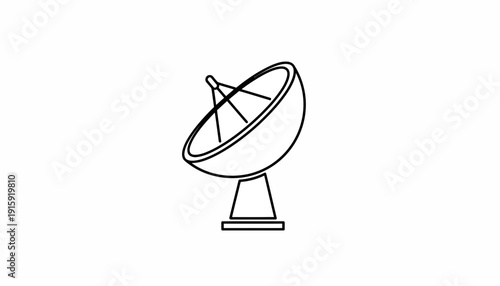 Satellite Dish Antenna Icon, Communication Technology, Signal Reception