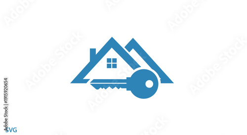 House Key Icon, Real Estate Symbol, Home Ownership Concept, Property Investment