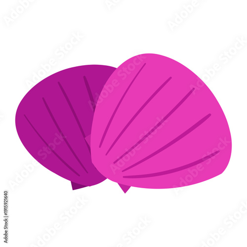 Elegant Pink Clam Shell Icon for Maritime and Beauty Design