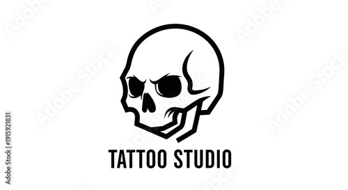 Skull Tattoo Studio Logo - Dark Art, Edgy Design