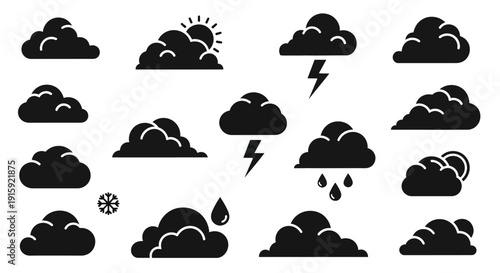 Cloud Icons Set: Weather Symbols Collection