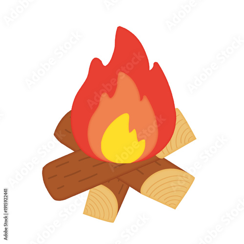 焚き火のイラスト/Bonfire illustration