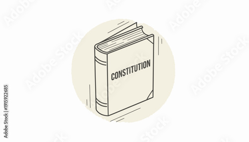 Open Constitution Book Symbolizing Law, Justice, and Government Principles