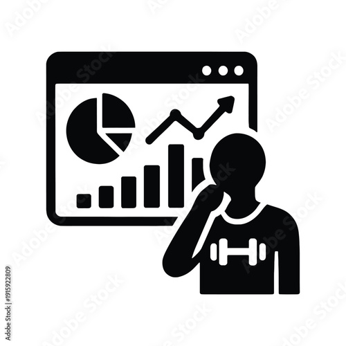 Fitness gym development tracking icon