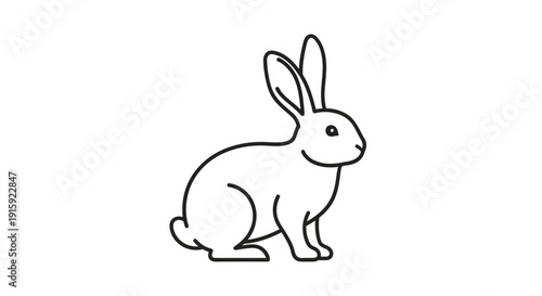 Minimalist Line Art Rabbit Icon