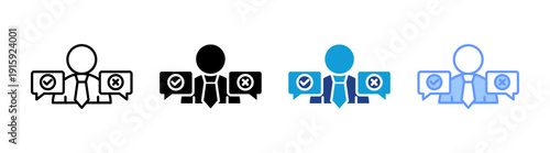 Decision icon set multiple style collection