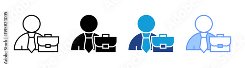 Businessman icon set multiple style collection