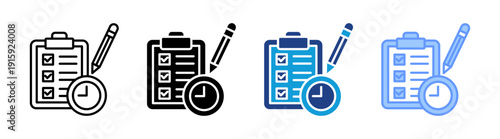 Tasks icon set multiple style collection