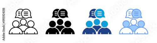 Discussion icon set multiple style collection