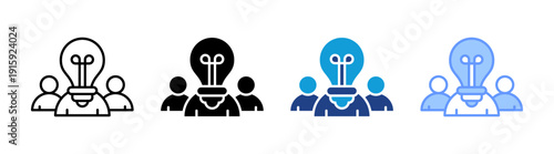 Brainstorm icon set multiple style collection