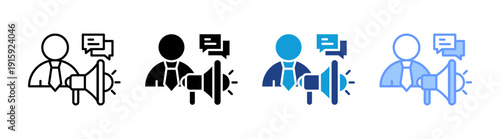 Marketing icon set multiple style collection