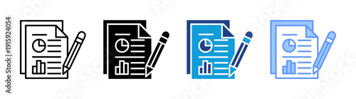 Contract icon set multiple style collection