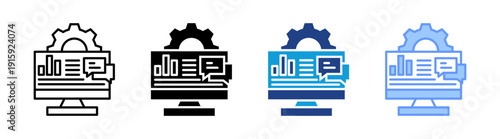 Seo icon set multiple style collection