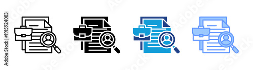 Job icon set multiple style collection