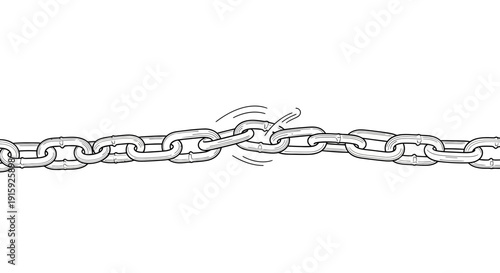 Broken Chain Link Symbolizing Failure, Weakness, or Breaking Free