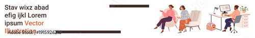 Team collaboration, office communication, coworking space, consulting, productivity, workplace environment. People sharing ideas and working at desks. Office communication and coworking concept