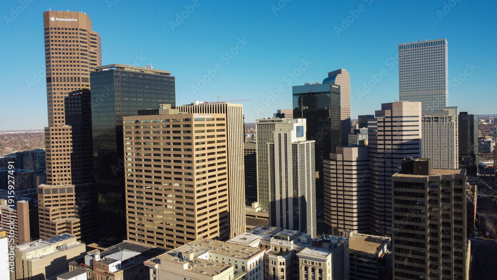 Obraz premium View of downtown denver colorado skyscrapers