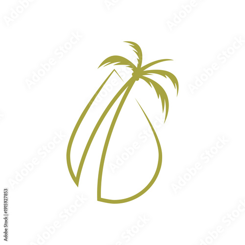 Palm oil logo vector flat design template