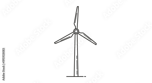 Wind Turbine Icon, Renewable Energy Source, Clean Power Generation, Sustainable Technology