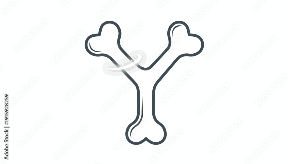 Obraz premium Y-Shaped Bone Symbol with Rotation Swirls - Medical, Science, or Abstract Concept
