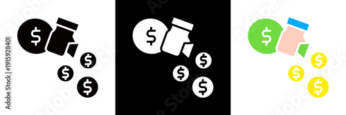 Expense Icon Set Glyph vector Illustration 