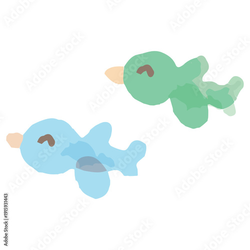 幼稚園・保育園・小児科向け 水彩キッズイラスト素材｜小鳥のイラスト
Watercolor Kids Illustration for Kindergarten, Nursery School and Pediatric Clinic | Little Bird