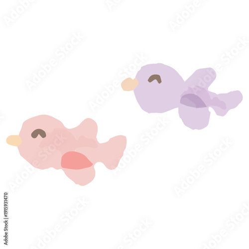 幼稚園・保育園・小児科向け 水彩キッズイラスト素材｜小鳥のイラスト
Watercolor Kids Illustration for Kindergarten, Nursery School and Pediatric Clinic | Little Bird