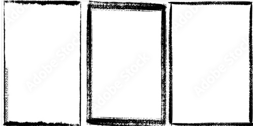 Collection of frames in grunge style. Templates for text or logo