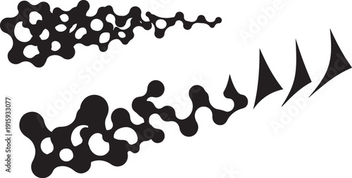 Abstract black shapes on a white background illustration design