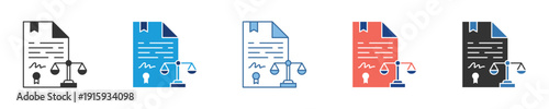 Modern vector illustration featuring legal documents, a balance scale representing justice, and law-related symbols, perfect for professional, educational, or corporate design projects