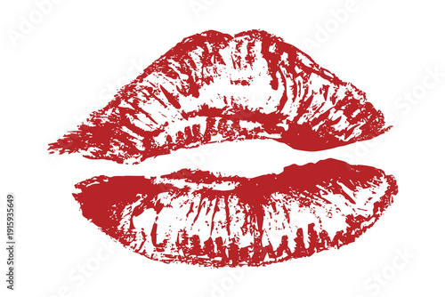 Lipstick kiss mark Romantic lip print Imprint of lips kiss Sexy lips makeup Female mouth Love symbol Design element for beauty fashion poster Valentines Day wedding