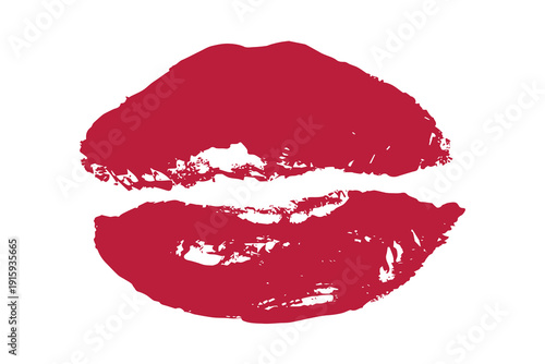 Lipstick kiss mark Romantic lip print Imprint of lips kiss Sexy lips makeup Female mouth Love symbol Design element for beauty fashion poster Valentines Day wedding