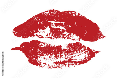 Lipstick kiss mark Romantic lip print Imprint of lips kiss Sexy lips makeup Female mouth Love symbol Design element for beauty fashion poster Valentines Day wedding