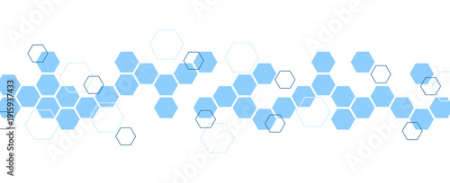 Medical technology science business divider border hexagon decoration illustration vector