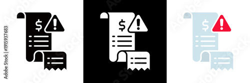 Total Due Icon Set Glyph vector Illustration 