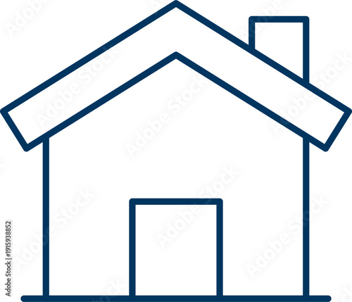 House Line Icon. Minimalist Residential Building Outline Symbol for Urban Map and Design Vector.